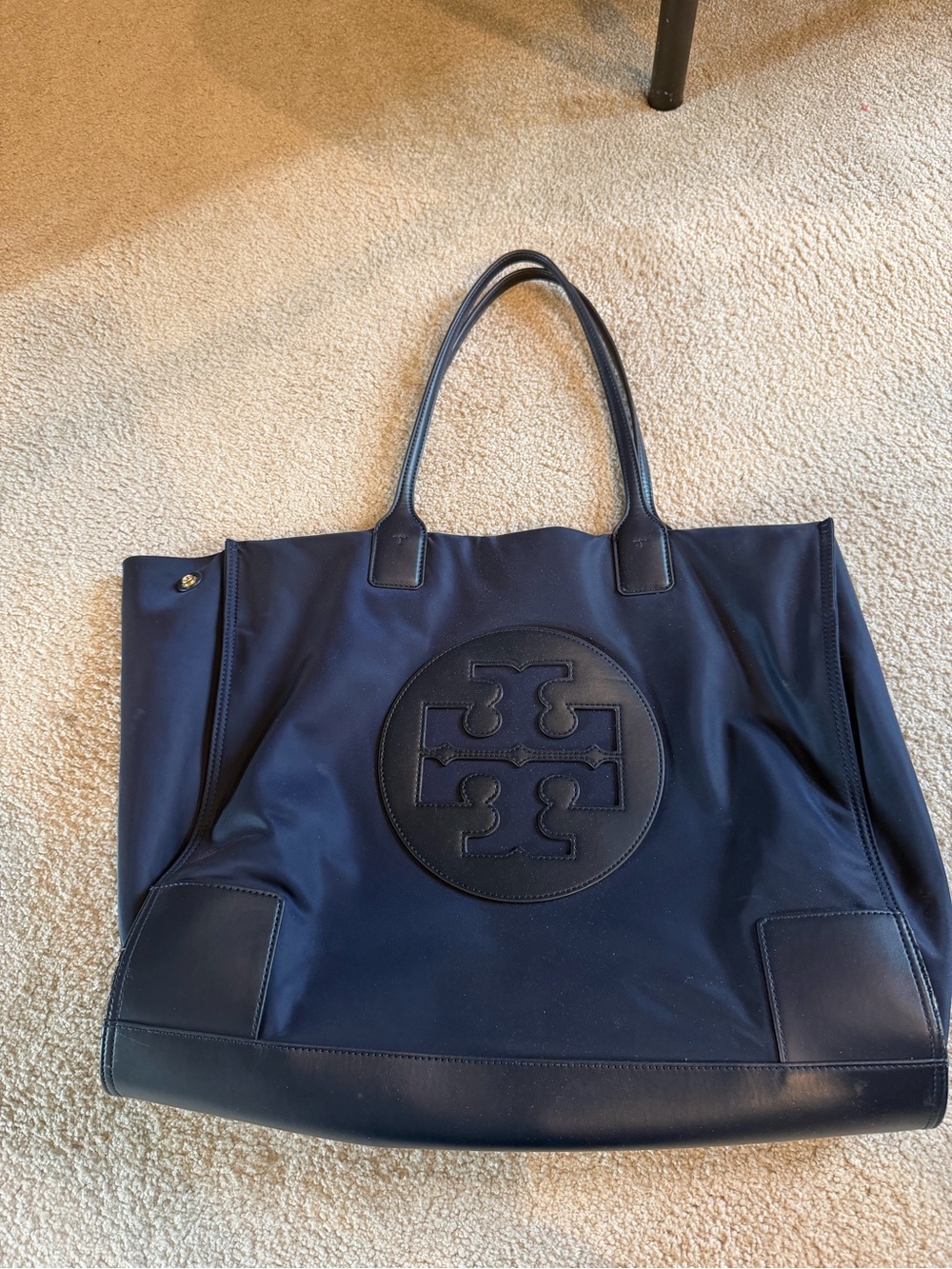 Tory Burch Ella Large Tote Bag- Navy